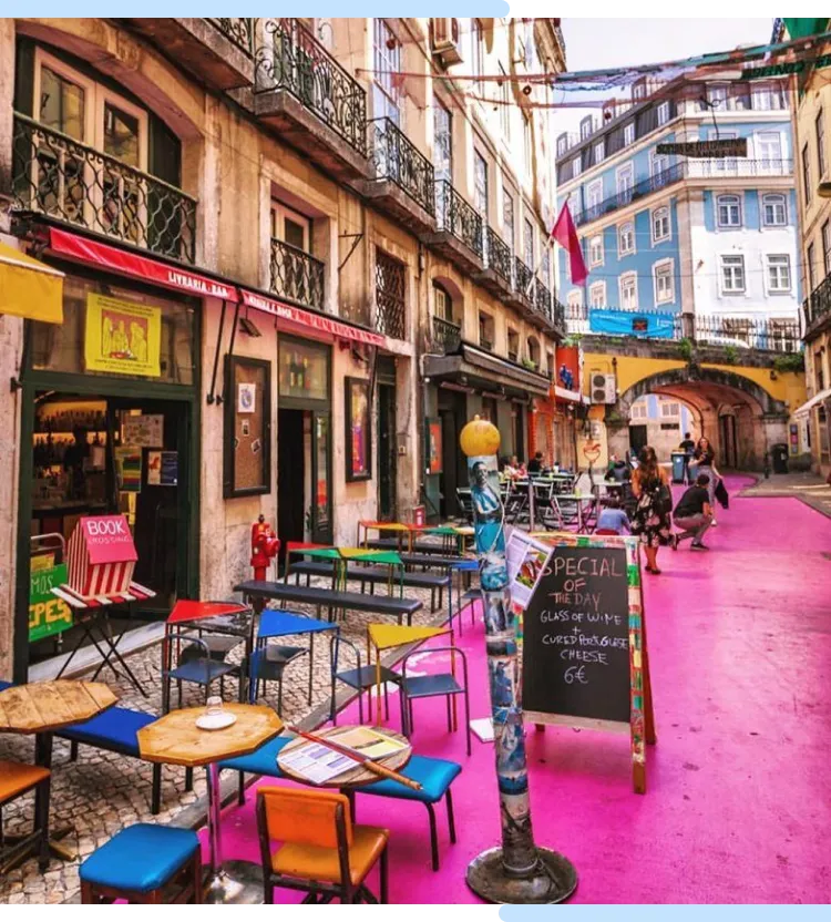 Bar terrace in Pink street